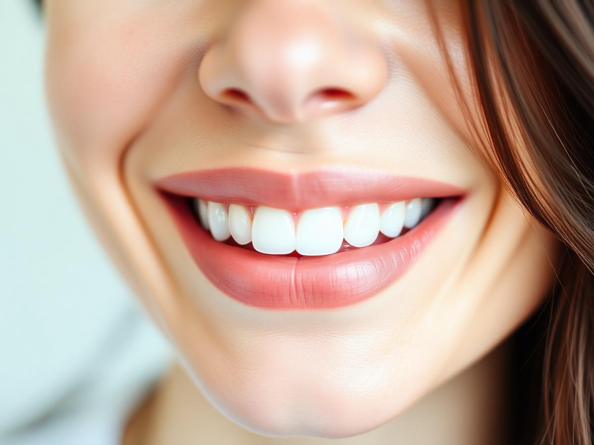 Bright healthy smile close-up